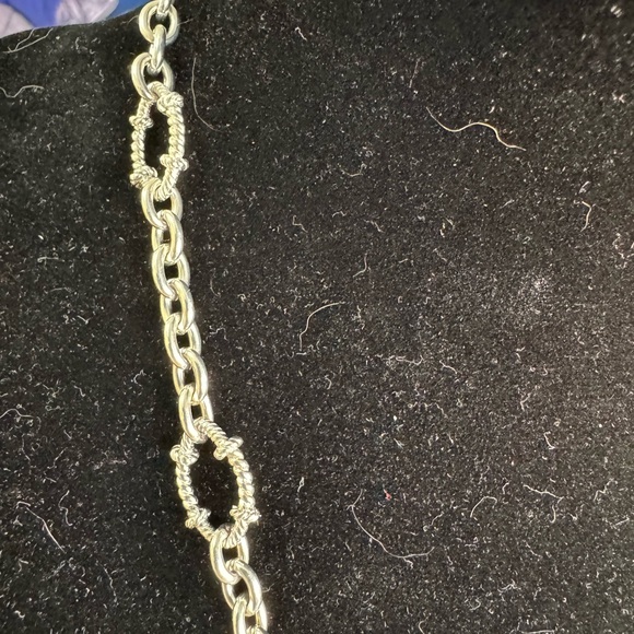 Judith Ripka SS and blue quartz 18 inch necklace . - Picture 14 of 15